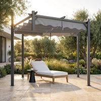 10'X12' Retractable Pergola, Outdoor Pergolas for Patio Covers for Shade and Rain, Aluminum Pergola Canopy Gazebo for Backyard, Deck, Garden — Studio Shot