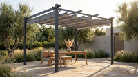 10'X12' Retractable Pergola, Outdoor Pergolas for Patio Covers for Shade and Rain, Aluminum Pergola Canopy Gazebo for Backyard, Deck, Garden — Lifestyle