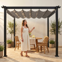 10'X12' Retractable Pergola, Outdoor Pergolas for Patio Covers for Shade and Rain, Aluminum Pergola Canopy Gazebo for Backyard, Deck, Garden — Lifestyle