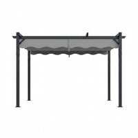 10'X12' Retractable Pergola, Outdoor Pergolas for Patio Covers for Shade and Rain, Aluminum Pergola Canopy Gazebo for Backyard, Deck, Garden