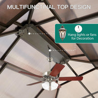 12'X10' Hardtop Gazebo, Aluminum Permanent Pavilion with Polycarbonate Double Roof, Removable Curtains & Mosquito Netting for Patio, Garden, Lawn, Upgrade Your Outdoors: Heavy Duty Hardtop Gazebo