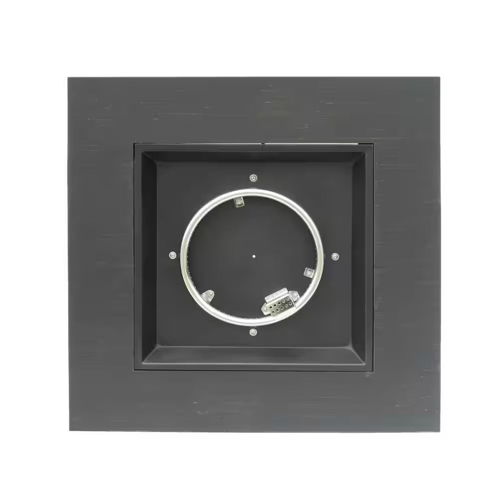 Brown Iron Square Outdoor Propane Fire Pit Tank Inside