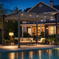 10'X12' Retractable Pergola, Outdoor Pergolas for Patio Covers for Shade and Rain, Aluminum Pergola Canopy Gazebo for Backyard, Deck, Garden