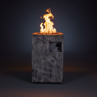 Propane Fire Pit Built for Year-Round Outdoor Use, 30000 BTU Heat Output, Wood-Look Surface, Electronic Ignition